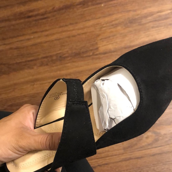 Black Gingham Bow Strap Kitten Heel Mule Pumps - Picture 8 of 8